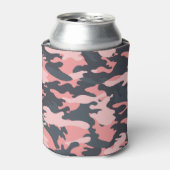 Roze camouflage: Klassiek patroon Blikjeskoeler (Blikje Voorkant)