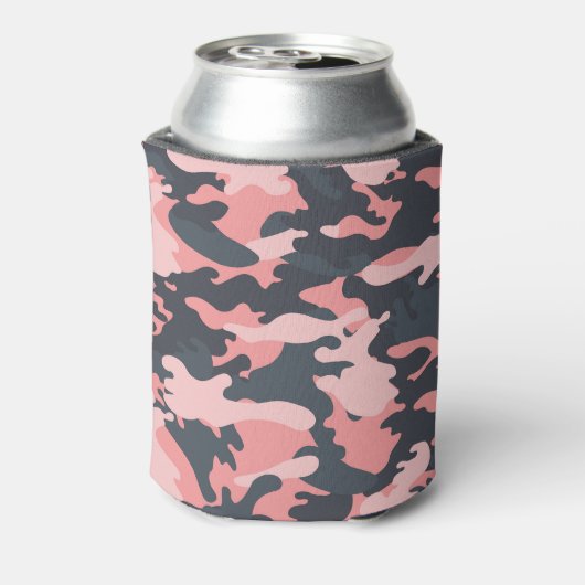 Roze camouflage: Klassiek patroon Blikjeskoeler (Blikje Achterkant)