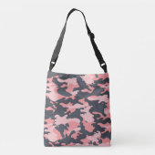 Roze camouflage: Klassiek patroon Crossbody Tas (Achterkant)