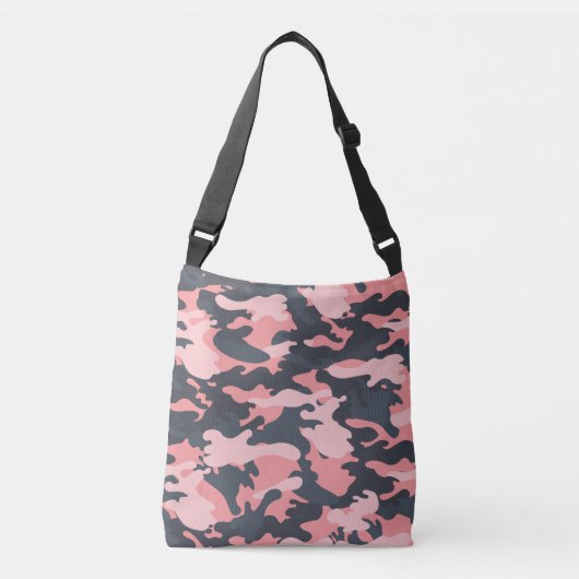 Roze camouflage: Klassiek patroon Crossbody Tas (Voorkant)