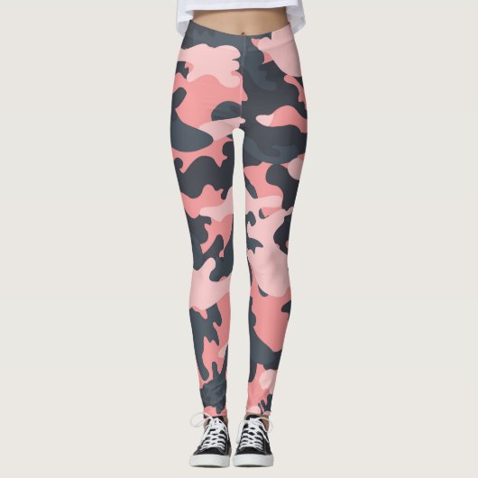 Roze camouflage: Klassiek  patroon Leggings (Voorkant)