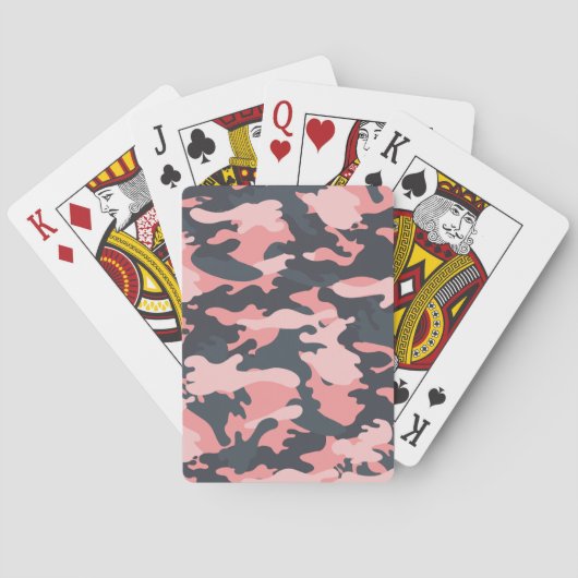 Roze camouflage: Klassiek  patroon Pokerkaarten (Achterkant)