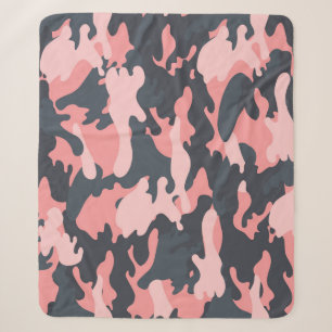 Roze camouflage: Klassiek  patroon Sherpa Deken