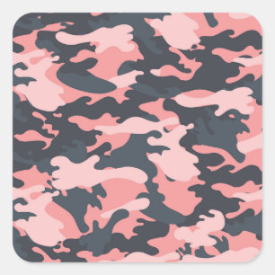 Roze camouflage: Klassiek  patroon Vierkante Sticker