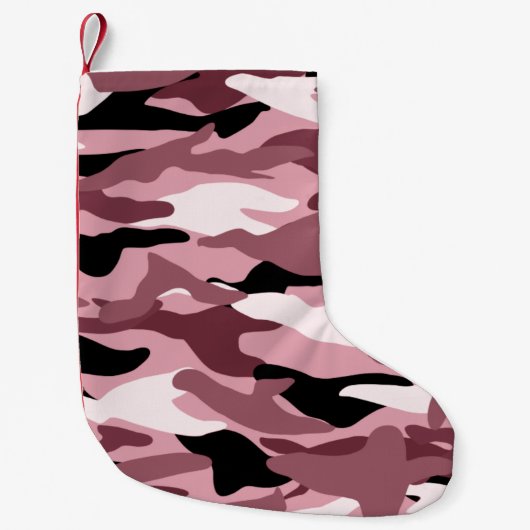 roze camouflage kleine kerstsok (Voorkant)