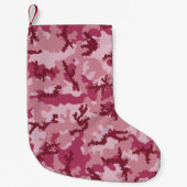Roze camouflage kleine kerstsok (Voorkant)