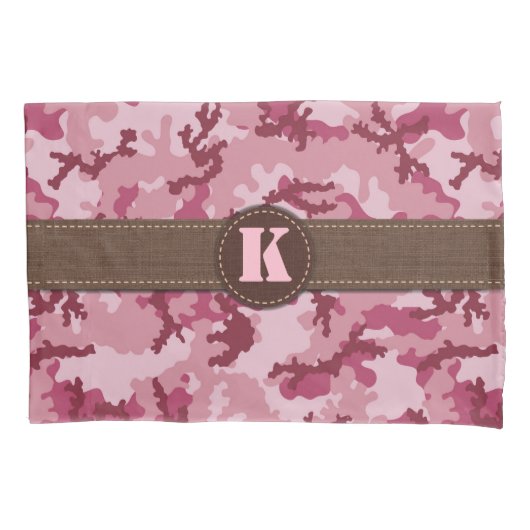 Roze camouflage kussensloop (Voorkant)