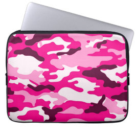 Roze camouflage | Laptophoes van neopreen Laptop Sleeve