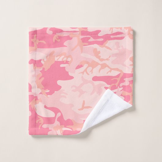 Roze camouflage, leger, leger bad handdoek (Wasdoekje)