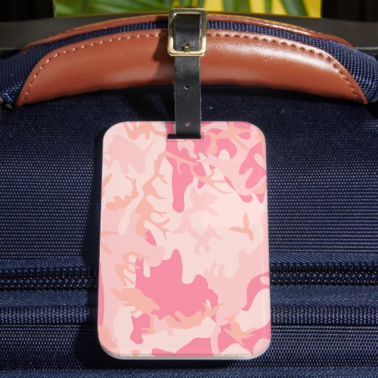 Roze camouflage, leger, leger bagagelabel (Voorkant Insitu 2)
