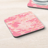 Roze camouflage, leger, leger bier onderzetter (Linkerzijde)