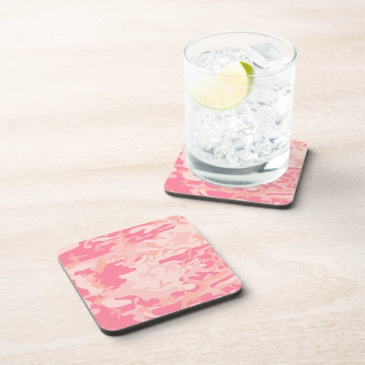 Roze camouflage, leger, leger bier onderzetter (Rechterzijde)