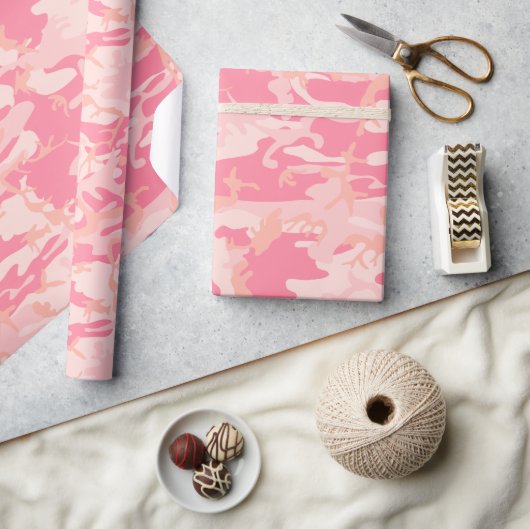 Roze camouflage, leger, leger cadeaupapier (Crafts)