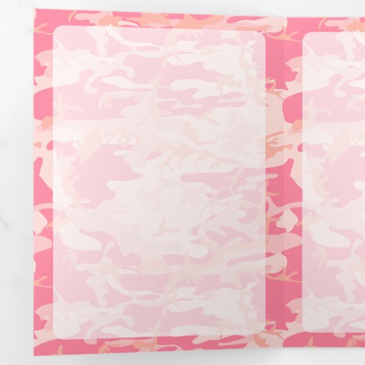 Roze camouflage, leger, leger drieluik kaart (Binnenzijde eerst)