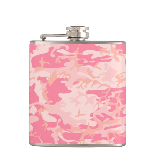 Roze camouflage, leger, leger heupfles (Voorkant)