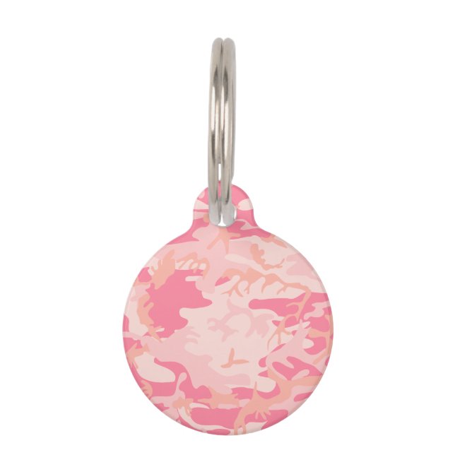 Roze camouflage, leger, leger huisdierpenning (Voorkant)