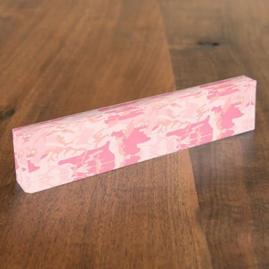 Roze camouflage, leger, leger naambordje (Zijkant)