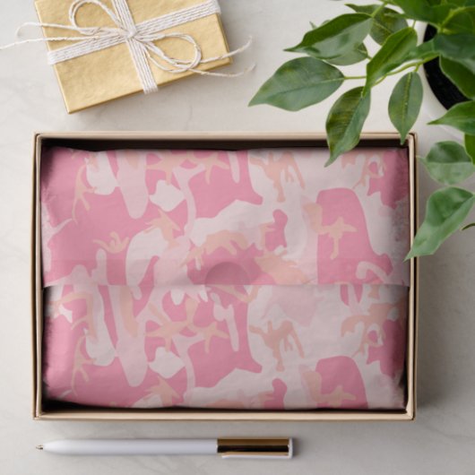 Roze camouflage, leger, leger tissuepapier (Geschenk)