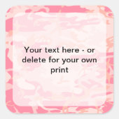 Roze camouflage, leger, leger vierkante sticker (Voorkant)