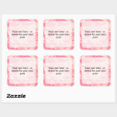 Roze camouflage, leger, leger vierkante sticker (Vel)