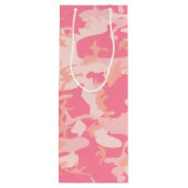 Roze camouflage, leger, leger wijn cadeautas (Achterkant)