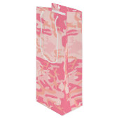 Roze camouflage, leger, leger wijn cadeautas (Voorkant Gekanteld)