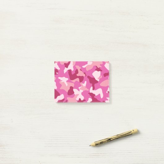 Roze camouflage legerpatroon post-it® notes (Op bureau)