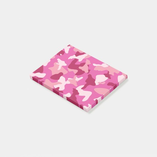 Roze camouflage legerpatroon post-it® notes (Schuin)