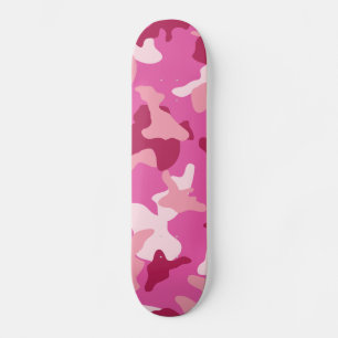 Roze camouflage legerpatroon skateboard