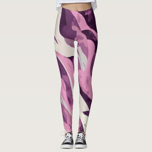 Roze camouflage leggings (Voorkant)