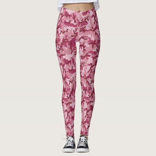 Roze camouflage leggings (Voorkant)
