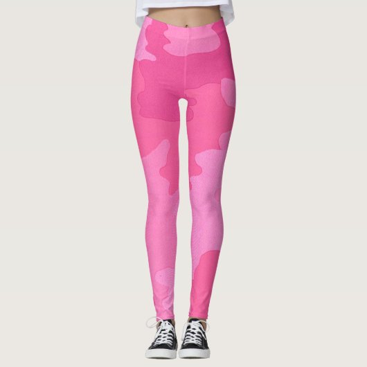 Roze Camouflage-Leggings Leggings (Voorkant)