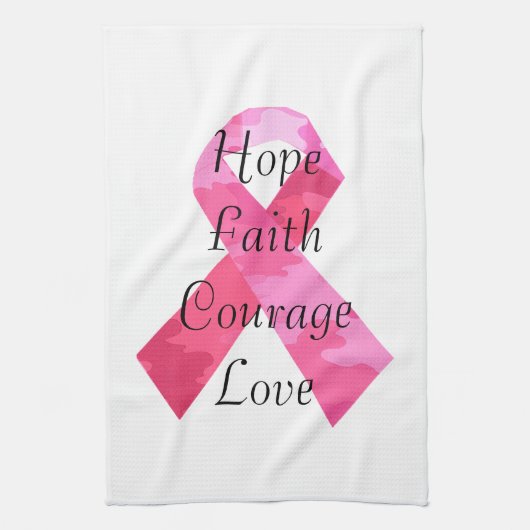 Roze Camouflage Lint Faith Handdoek (Verticaal)