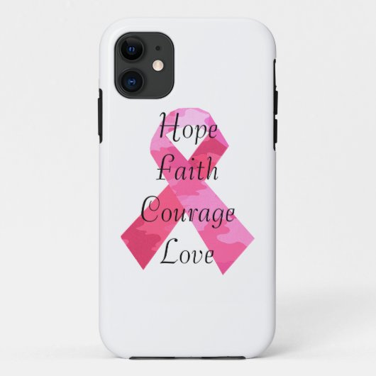 Roze Camouflage Lint Faith iPhone 5 5S Hoesje (Achterkant)