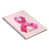 Roze Camouflage Lint Faith Spiral Notitieboek (Rechterzijde)