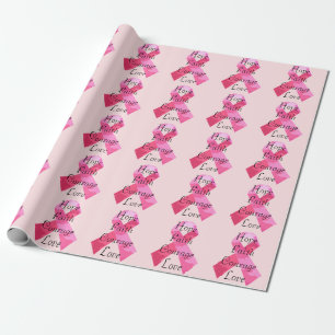 Roze Camouflage lint Faith Wrapping Paper Cadeaupapier