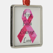 Roze Camouflage Lintje Geloofoverquadraat Ornament (Rechts)