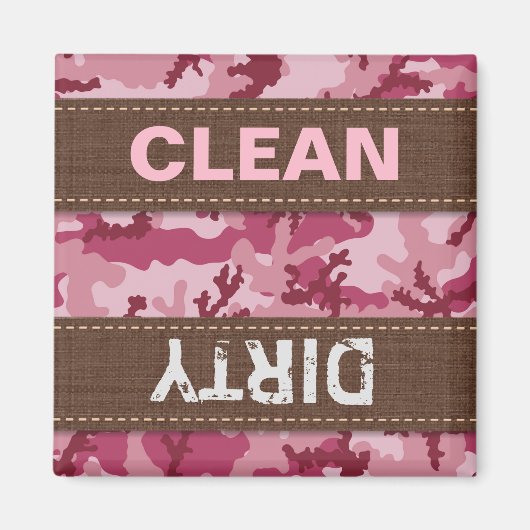 Roze camouflage magneet (Voorkant)