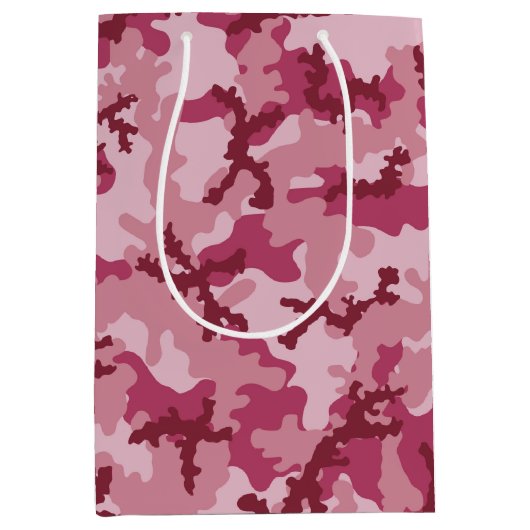 Roze camouflage medium cadeauzakje (Voorkant)