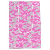 Roze Camouflage  Medium Cadeauzakje (Achterkant)