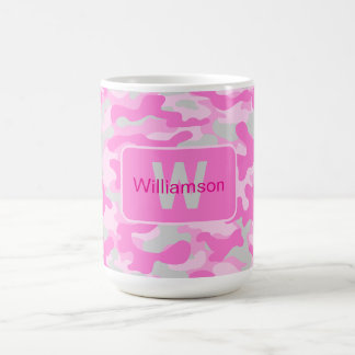 Roze Camouflage Met Personalisatie Koffiemok