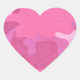 Roze Camouflage Militair Patroon Vredesbestemming Hart Sticker