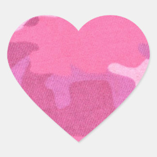 Roze Camouflage Militair Patroon Vredesbestemming Hart Sticker