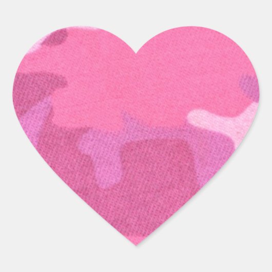 Roze Camouflage Militair Patroon Vredesbestemming Hart Sticker (Voorkant)
