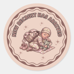 Roze Camouflage Militaire Meisje Sticker Nieuwe Re