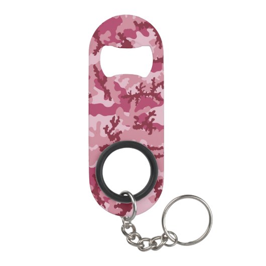 Roze camouflage mini flessenopener (Achterkant)