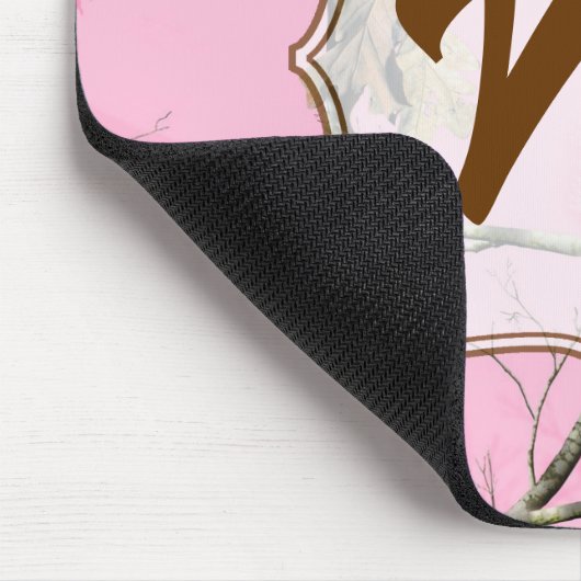 Roze Camouflage Monogram Initiaal Muismat (Hoek)