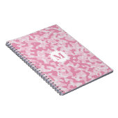 Roze Camouflage Monogram Initiaal Notitieboek (Rechterzijde)