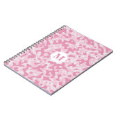 Roze Camouflage Monogram Initiaal Notitieboek (Linkerzijde)