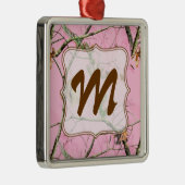 Roze Camouflage Monogram Initiaal Ornament (Rechts)
